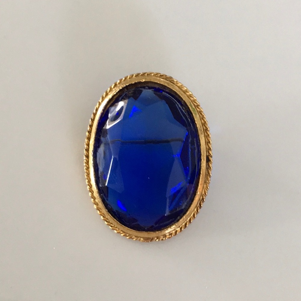 Blue and Gold-tone Pin